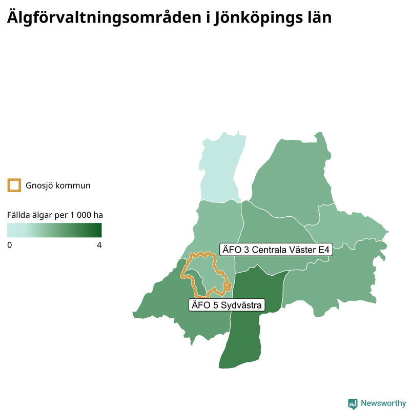 Fällda älgar per år i Jönköpings län