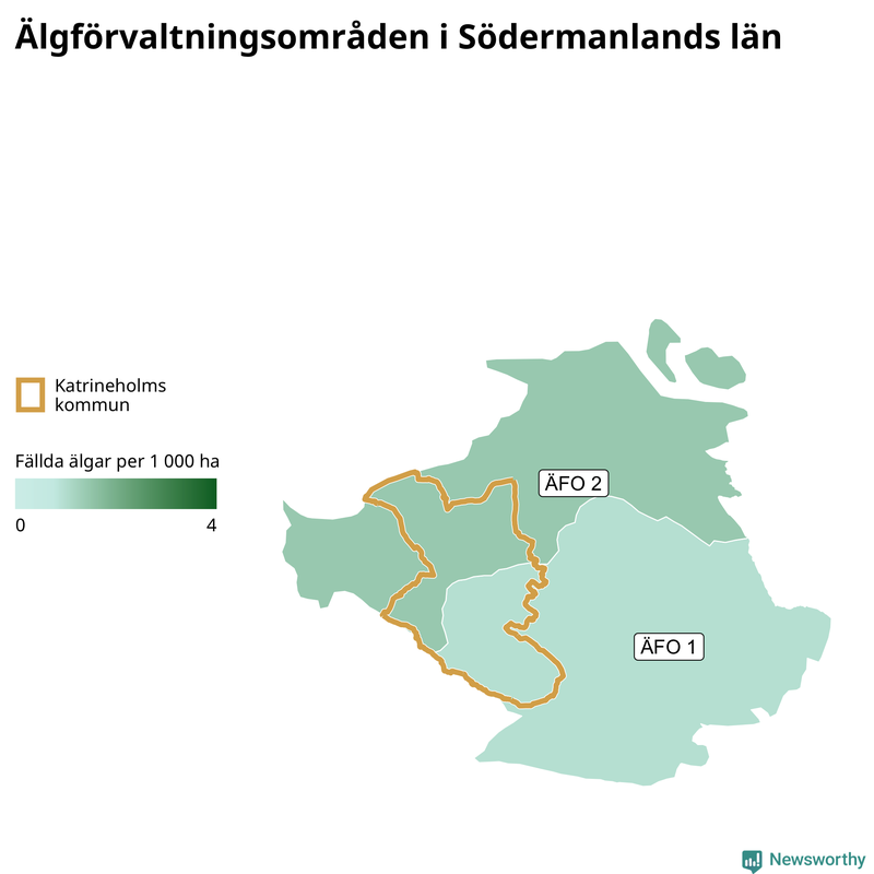 Fällda älgar per år i Södermanlands län