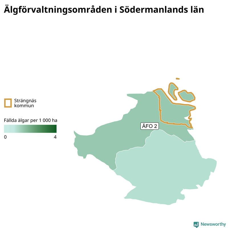 Fällda älgar per år i Södermanlands län