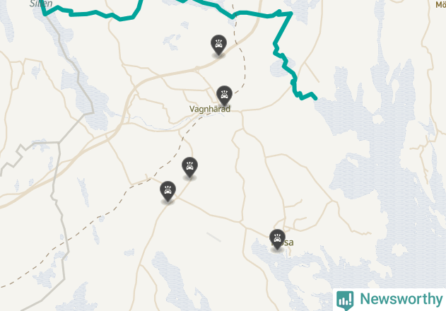 Karta över viltolyckor i Trosa kommun