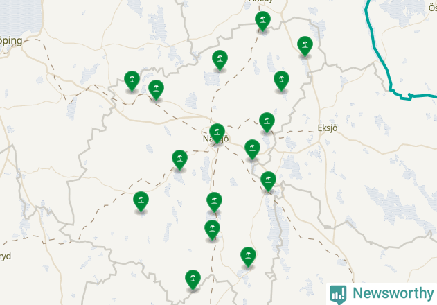Karta över Nässjö kommun