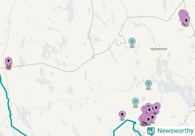 Karta över vindkraftverk i Ludvika kommun