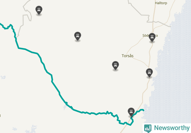 Karta över viltolyckor i Torsås kommun