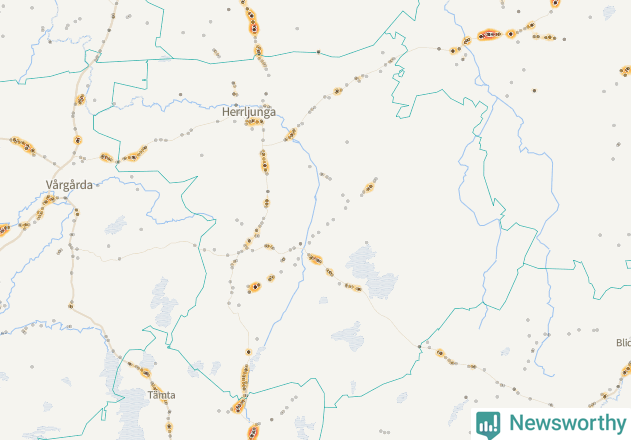 Karta över Herrljunga kommun