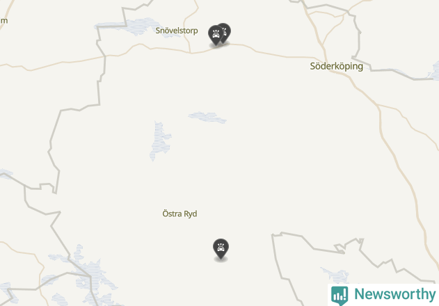 Karta över viltolyckor i Söderköpings kommun