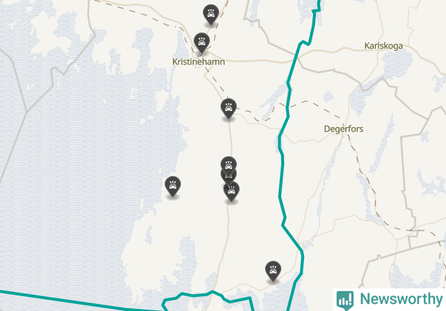 Karta över viltolyckor i Kristinehamns kommun