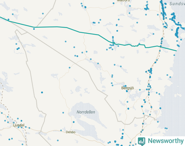 Karta över Nordanstigs kommun
