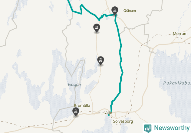 Karta över viltolyckor i Bromölla kommun