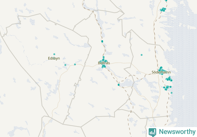 Karta över Bollnäs kommun