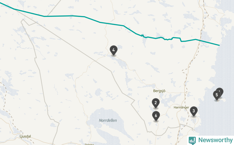 Karta över Nordanstigs kommun