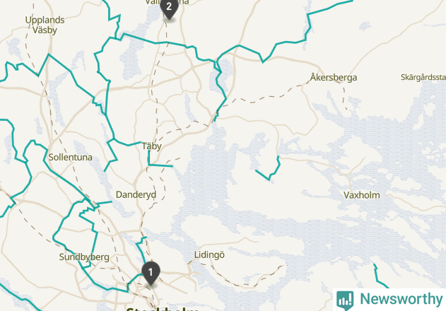 Karta över väderstationer i artikeln