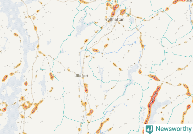 Karta över Lilla Edets kommun