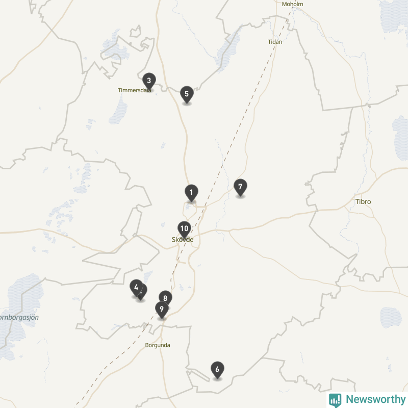 Karta över Skövde kommun