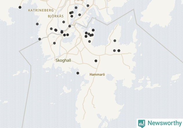 Karta över Hammarö kommun