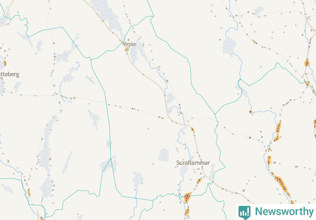 Karta över Surahammars kommun