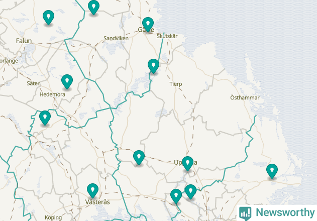 Karta över Tierps kommun