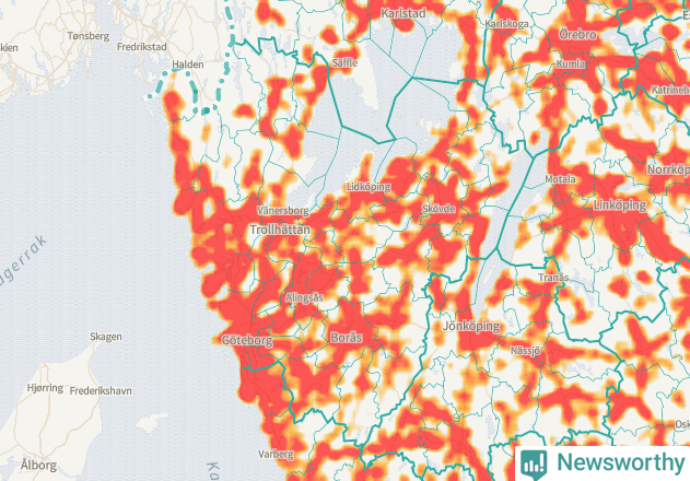 Karta över Västra Götalands län
