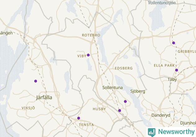 Karta över Sollentuna kommun