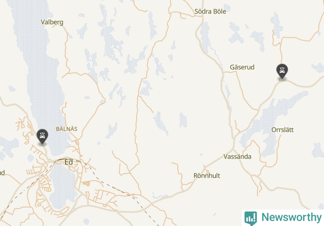 Karta över viltolyckor i Dals-Eds kommun