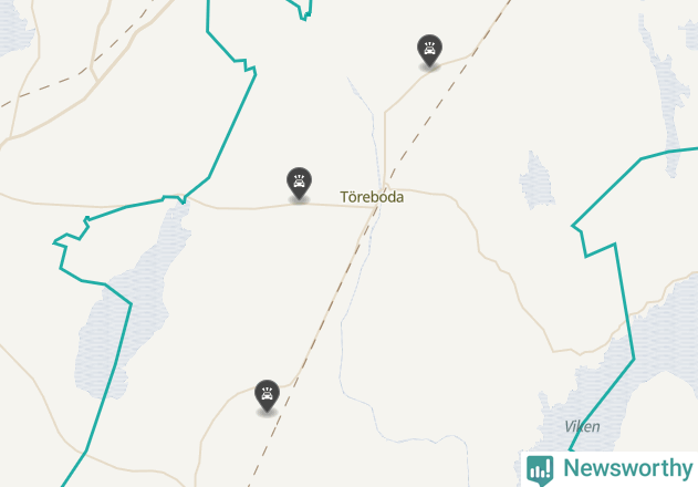 Karta över viltolyckor i Töreboda kommun