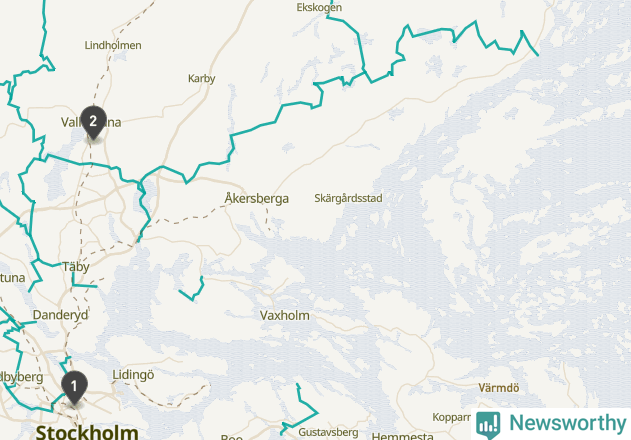 Karta över väderstationer i artikeln