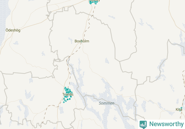 Karta över Boxholms kommun