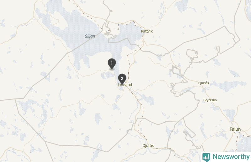 Karta över Leksands kommun