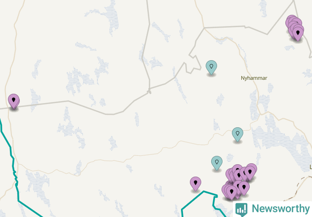 Karta över vindkraftverk i Ludvika kommun