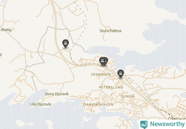 Karta över viltolyckor i Oxelösunds kommun