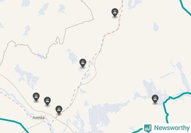 Karta över viltolyckor i Avesta kommun