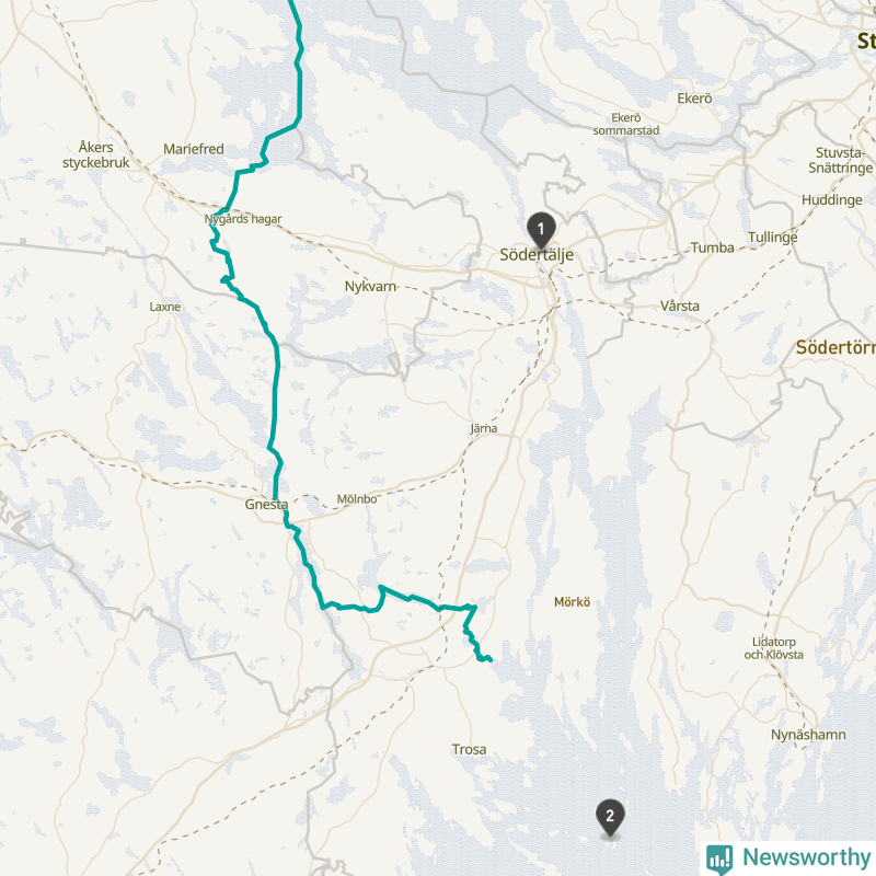 Karta över Södertälje kommun