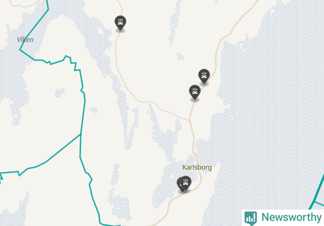 Karta över viltolyckor i Karlsborgs kommun