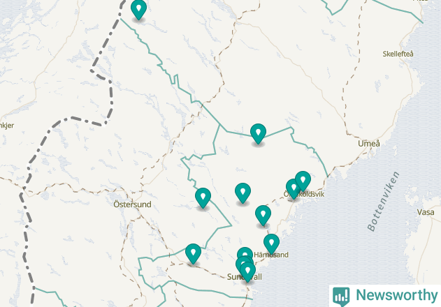 Karta över Sollefteå kommun