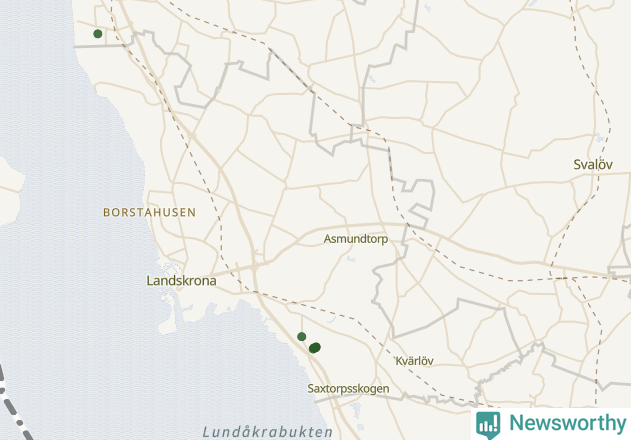 Karta över Landskrona kommun