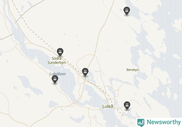 Karta över viltolyckor i Luleå kommun