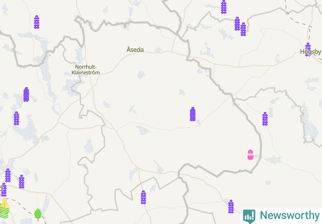 Karta över Uppvidinge kommun