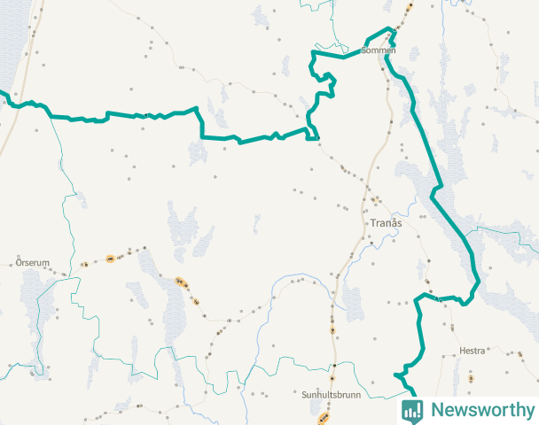 Karta över Tranås kommun