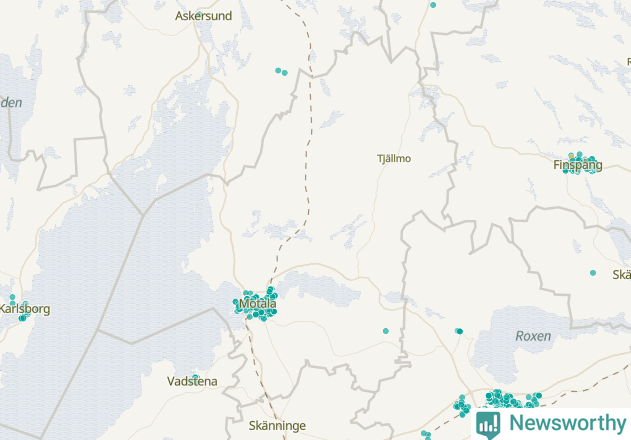 Karta över Motala kommun