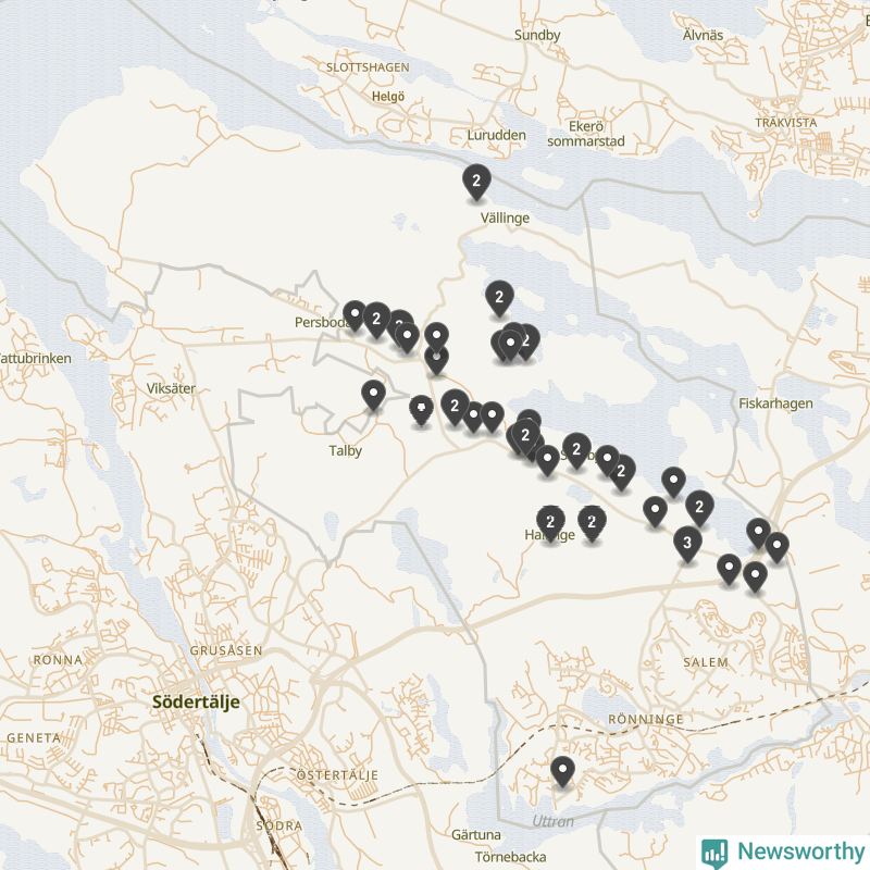 Karta över Salems kommun