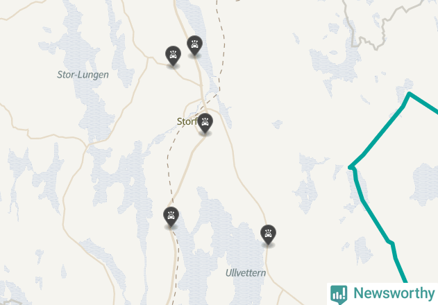 Karta över viltolyckor i Storfors kommun