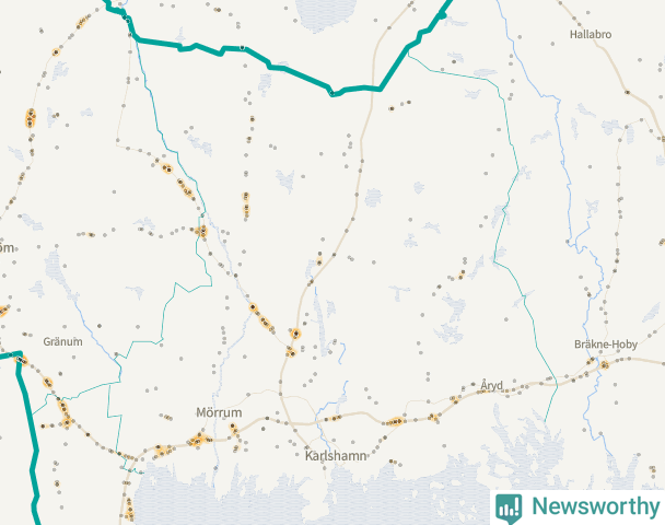 Karta över Karlshamns kommun