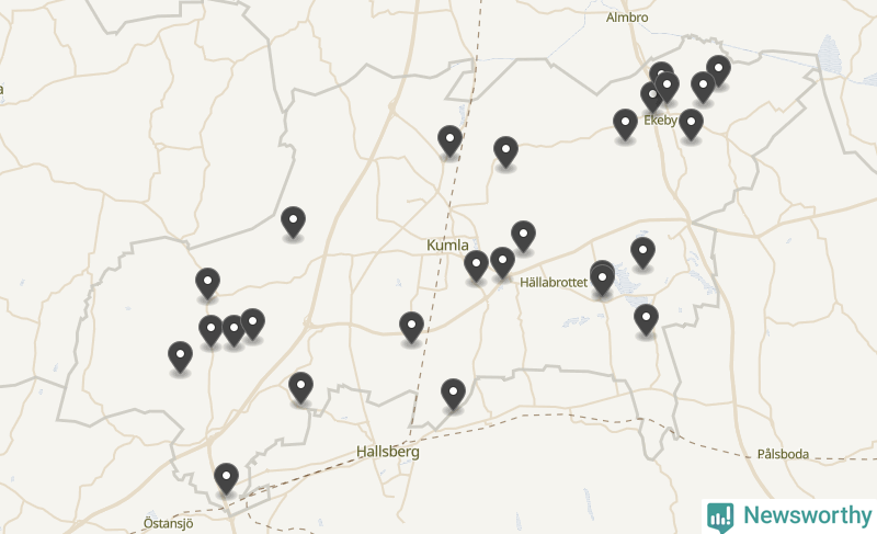 Karta över Kumla kommun