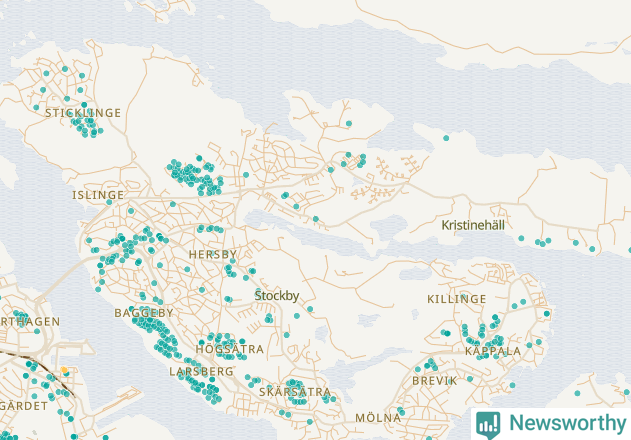 Karta över Lidingö kommun