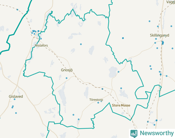 Karta över Gnosjö kommun