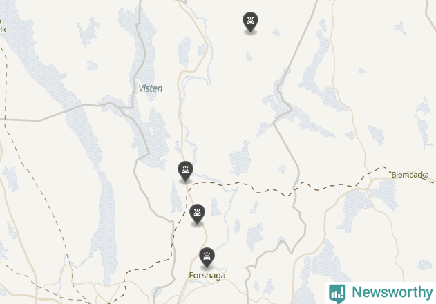 Karta över viltolyckor i Forshaga kommun