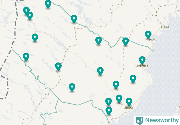 Karta över Skellefteå kommun