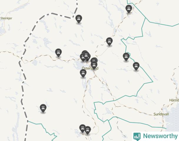 Karta över Jämtlands län