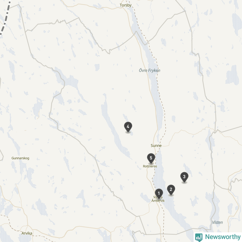 Karta över Sunne kommun