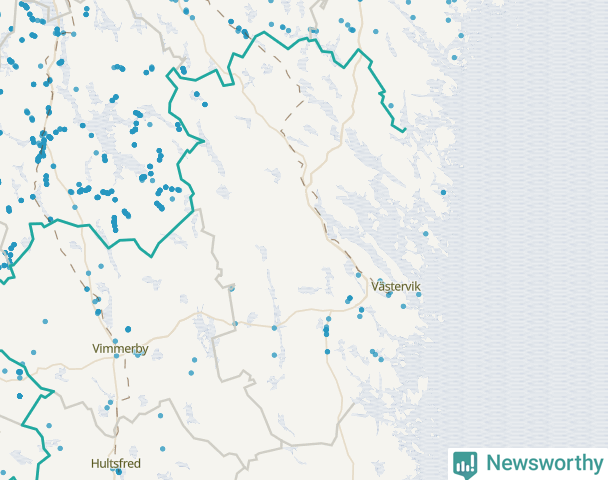 Karta över Västerviks kommun