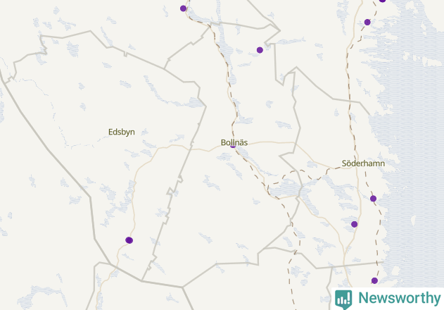 Karta över Bollnäs kommun